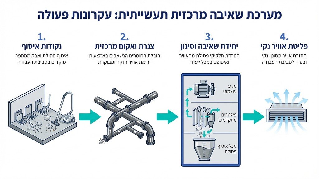 מערכת שאיבה מרכזית ופינוי חומרים במפעל תעשייתי