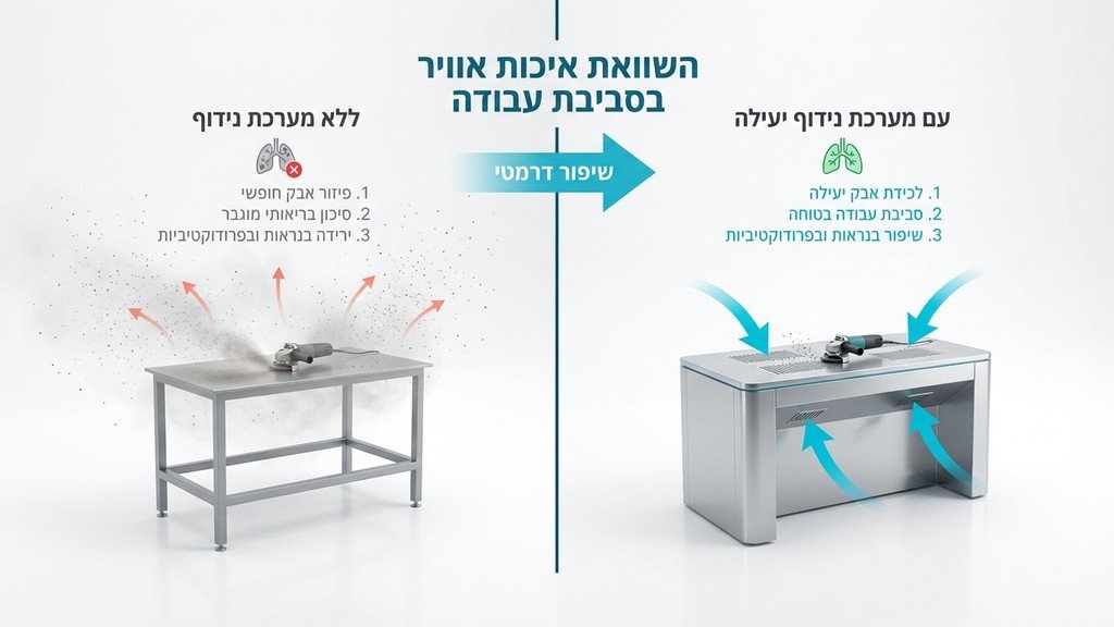 מערכת שולחן שאיבה מתקדמת להשחזה