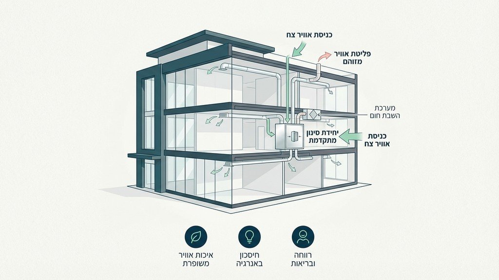 מערכת סינון והולכת אוויר מרכזית במפעל
